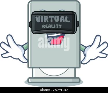 Virtual reality rom drive with the cartoon shape Stock Vector