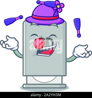 Juggling rom drive toys above character chair Stock Vector