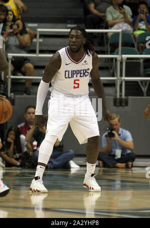 October 3, 2019 - Los Angeles Clippers forward Montrezl Harrell #5 during a preseason game between the Los Angeles Clippers and the Houston Rockets at the Stan Sheriff Center on the campus of the University of Hawaii at Manoa in Honolulu, HI - Michael Sullivan/CSM. Stock Photo