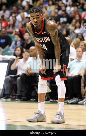 October 3, 2019 - Houston Rockets guard Gerald Green #14 during a preseason game between the Los Angeles Clippers and the Houston Rockets at the Stan Sheriff Center on the campus of the University of Hawaii at Manoa in Honolulu, HI - Michael Sullivan/CSM. Stock Photo