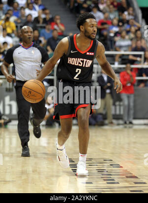 October 3, 2019 - Houston Rockets guard Shamorie Ponds #2 during a preseason game between the Los Angeles Clippers and the Houston Rockets at the Stan Sheriff Center on the campus of the University of Hawaii at Manoa in Honolulu, HI - Michael Sullivan/CSM. Stock Photo