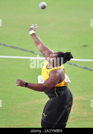 Danniel Thomas-Dodd (Jamaica). Shot Put Silver Medal. IAAF World Athletics Championships, Doha 2019 Stock Photo
