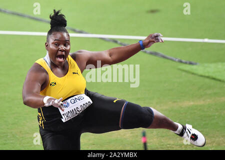 Danniel Thomas-Dodd (Jamaica). Shot Put Silver Medal. IAAF World Athletics Championships, Doha 2019 Stock Photo