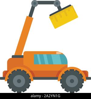 Agricultural lift machine icon. Flat illustration of agricultural lift machine vector icon for web design Stock Vector