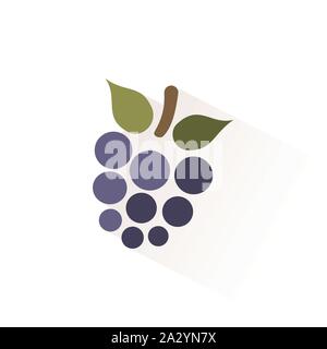 Blackberry color icon with shadow. Flat vector illustration Stock Vector