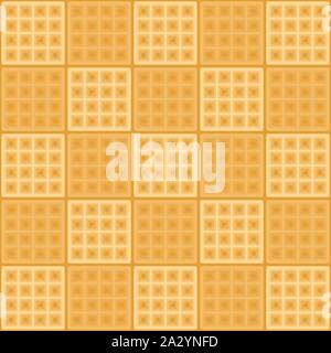 Seamless horizontal background with waffels. Stock Vector