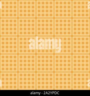 Seamless horizontal background with waffels. Stock Vector