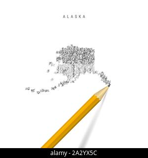 Alaska map vector illustration, scribble sketch Alaska map Stock Vector ...