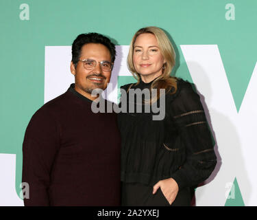 October 3, 2019, Westwood, CA, USA: LOS ANGELES - OCT 3:  Michael Pena, Brie Shaffer at the ''Jexi'' Premiere at the Bruin Theater on October 3, 2019 in Westwood, CA (Credit Image: © Kay Blake/ZUMA Wire) Stock Photo