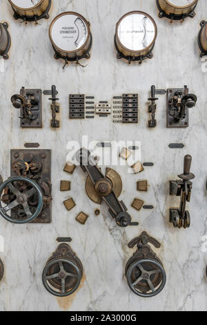 Massive Art Nouveau / Deco Engine room and colliery at LWL Industrial Museum Zollern, Dortmund, Germany Stock Photo