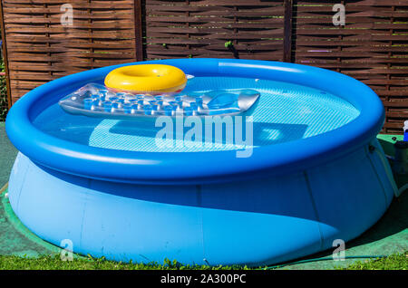 blue garden pool Stock Photo