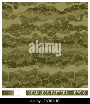 Seamless texture design. Vector recurring template. Military camouflage. Handmade disguise pattern. Stock Vector