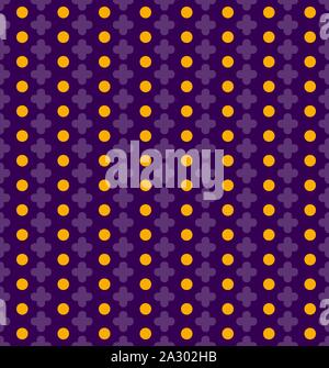 Vector seamless pattern with pluses and circles. Stock Vector