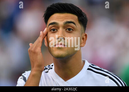 Udine, Italien. 04th Oct, 2019. Nadiem Amiri (Bayer 04 Leverkusen) is in the squad for the first time, archival photo; Nadiem AMIRI (GER), gesture, single image, single cut motif, portrait, portrait, portrait. Spain (ESP) - Germany (GER) 2-1, at 30.06.2019 Stadio Friuli Udine. Football U-21, FINALE UEFA Under21 European Championship in Italy/SanMarino from 16.-30.06.209. | Usage worldwide Credit: dpa/Alamy Live News Stock Photo