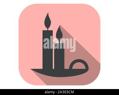 Candles flat icon with long shadow. Vector illustration Stock Vector