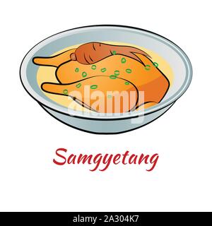 Set of delicious and famous food of Korean in colorful gradient design icon,vector illustration Stock Vector