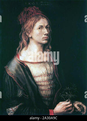 ALBRECHT DÜRER (1471-1528) German artist.. Self portrait 1493. Stock Photo