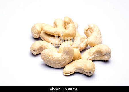 Cashew nuts isolated in white background Stock Photo
