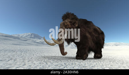 Extremely detailed and realistic high resolution 3d image of a mammoth Stock Photo