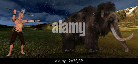 Mammoth extremely detailed and realistic high resolution 3d image Stock Photo