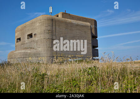 Former WW II German MP3 range-finding tower known locally as the Odeon Stock Photo
