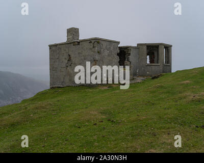 View of an abandoned building, Achill Head Hike, Achill Island, County Mayo, Ireland Stock Photo