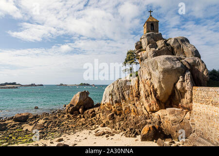 La Sentinelle, Port Blanc, Penvénan, Côtes-d'Armor, Brittany, France Stock Photo