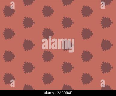 Vector seamless geometric pattern. Shaped brown leaves. Stock Vector