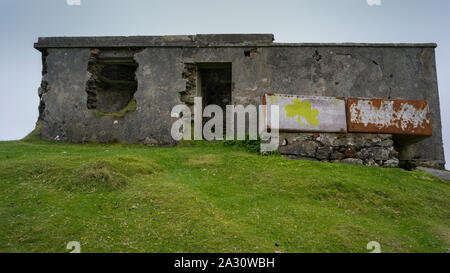 View of an abandoned building, Achill Head Hike, Achill Island, County Mayo, Ireland Stock Photo