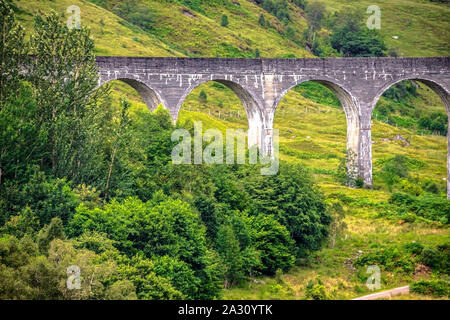 Glenfinnan Viaduct. Railway viaduct on the West Highland Line in Glenfinnan, Inverness-shire, Scotland. Scottish Highlands. Stock Photo