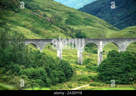 Glenfinnan Viaduct. Railway viaduct on the West Highland Line in Glenfinnan, Inverness-shire, Scotland. Scottish Highlands. Stock Photo