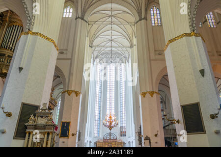 The interior of the St. Mary's Church in Rostock, Germany, Europe. Stock Photo