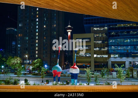 Kinetic sculpture, Calgary Central Library, Calgary, Alberta, Canada Stock Photo