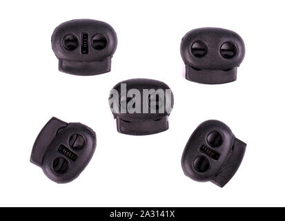 Plastic rivets for clothing. Sewing accessories isolated on white background. Stock Photo