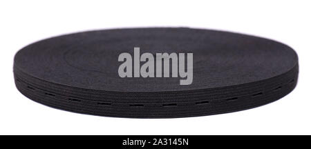 black sewing elastic band on a white background Stock Photo - Alamy