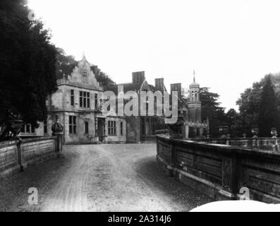 Entrance drive and porch Hardwick House Hawstead Suffolk. Stock Photo