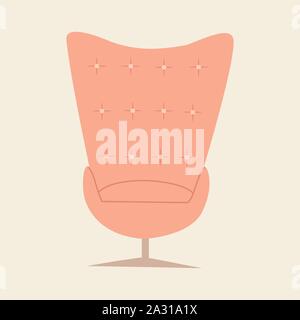 Vector of a pumpkin colored armchair. Beautiful interior nice doodle. Stock Vector