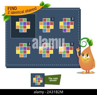 Shapes matching game for kids. Find the correct objects activity page ...