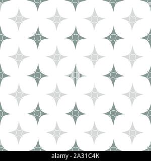 Compass Needle Retro gray vector four point star background, seamless repeat, surface pattern design Stock Vector