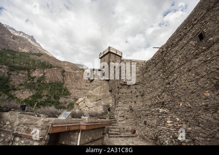 Altit Fort is an ancient fort at Altit town in the Hunza valley in Gilgit Baltistan, Pakistan. Stock Photo