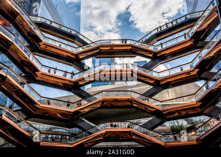 Interior of the Vessel in Hudson Yards, Manhattan, New York City, USA. Stock Photo