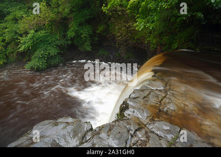 Sgwd Gwladys Waterfall. Brecon Beacons National Park. Powys. Wales. UK. Stock Photo