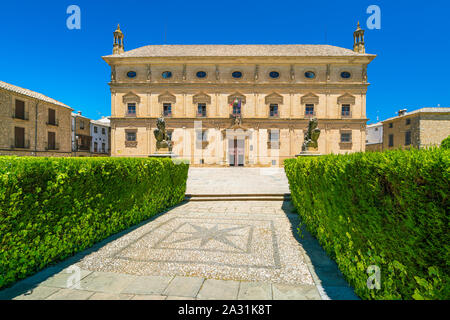 Summer sight in Ubeda with the Palacio Juan Vazquez de Molina. Jaen, Andalusia, Spain. Stock Photo
