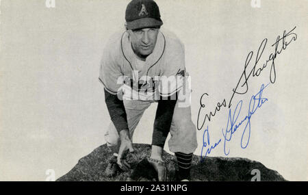 Enos 'Country' Slaughter was a Major League baseball player primarily with the St. Louis Cardinals in the 1940s and 50s and was elected to the Baseball Hall of Fame. Stock Photo