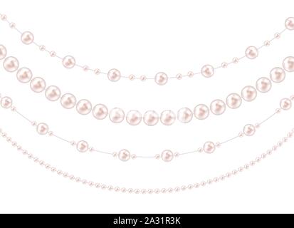 String garlands with balls , isolated on white background. Vector Illustration Stock Vector