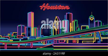 Houston Texas urban skyline Stock Vector Image & Art - Alamy