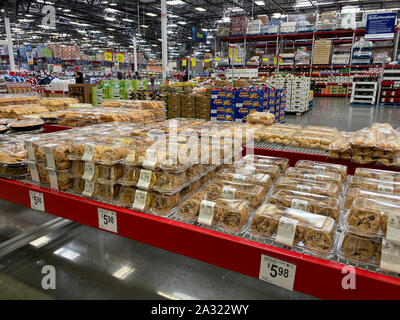 Orlando,FL/USA -10/4/19:  Chocolate chip and various other kinds of cookies on the baked goods aisle of a Sams Club grocery store with fresh cookies r Stock Photo