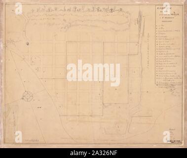 Esquisse du plan de la ville du Mole à St. Domingue. Stock Photo