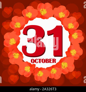 October 31 icon. For planning important day. Banner for holidays and special days. Illustration. Stock Photo