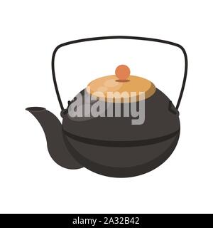 Japanese Cast iron teapot Stock Vector